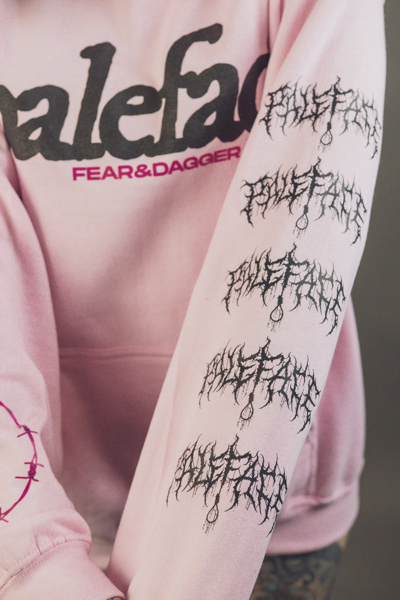 Pink and white discount hoodie